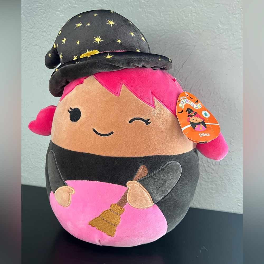 NWT Squishmallows Toys - Ditka Pink Winking Witch Bewitched Girl 12” Plush - Picture 3 of 7